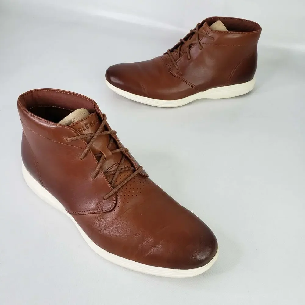 Cole Haan Mens Tour Chukka Boots Brown Leather Grand OS C29589 Size 10.5 M Shoes